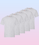 Fruit of The Loom Heavy Cotton T-shirt Colour Heather Grey pack of 5 pieces-1