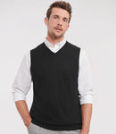 Russell Collection Sleeveless Cotton Acrylic V Neck Sweater-2
