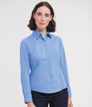 Russell Collection Ladies Long Sleeve Fitted Poplin Shirt-1