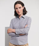 Russell Collection Ladies Long Sleeve Easy Care Oxford Shirt-1