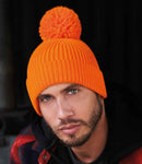 Beechfield Engineered Knit Ribbed Pom Pom Beanie-1