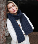 Beechfield Cable Knit Melange Scarf-1