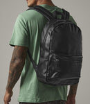 BagBase Faux Leather Backpack | Black-1