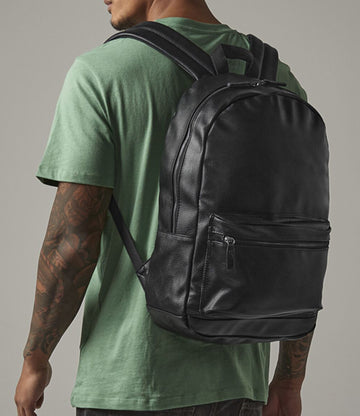 BagBase Faux Leather Backpack | Black