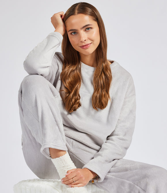 Brand Lab Ladies Plush Fleece Crew Neck Sweatshirt