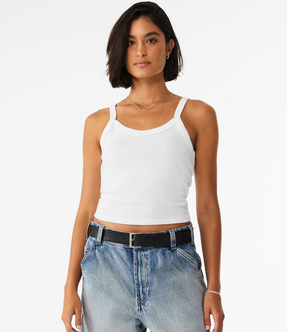 Bella Ladies Micro Rib Spaghetti Strap Tank Top