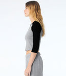 Bella Ladies Micro Rib 3/4 Raglan Baby T-Shirt-3
