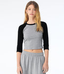Bella Ladies Micro Rib 3/4 Raglan Baby T-Shirt-1