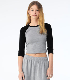 Bella Ladies Micro Rib 3/4 Raglan Baby T-Shirt