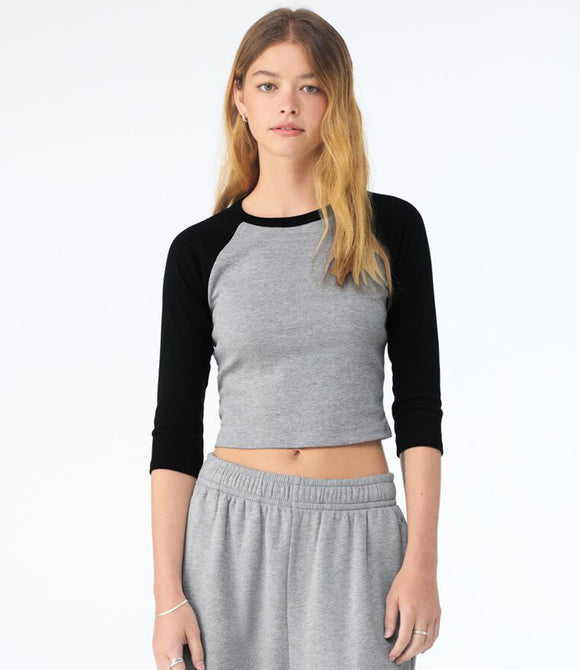 Bella Ladies Micro Rib 3/4 Raglan Baby T-Shirt