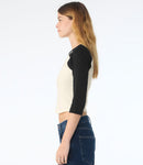 Bella Ladies Micro Rib 3/4 Raglan Baby T-Shirt-6