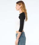Bella Ladies Micro Rib 3/4 Raglan Baby T-Shirt-9