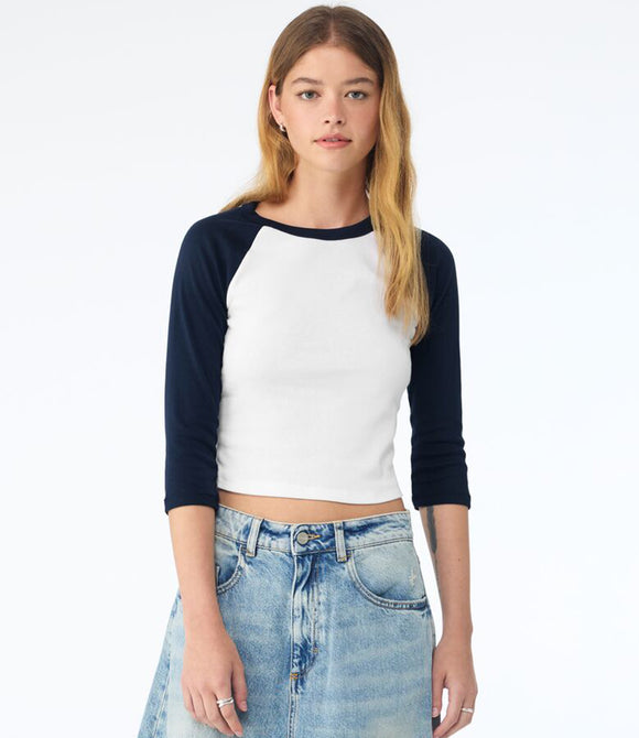 Bella Ladies Micro Rib 3/4 Raglan Baby T-Shirt