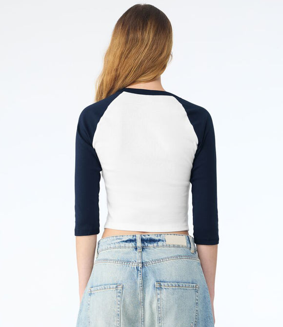 Bella Ladies Micro Rib 3/4 Raglan Baby T-Shirt