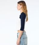 Bella Ladies Micro Rib 3/4 Raglan Baby T-Shirt-15