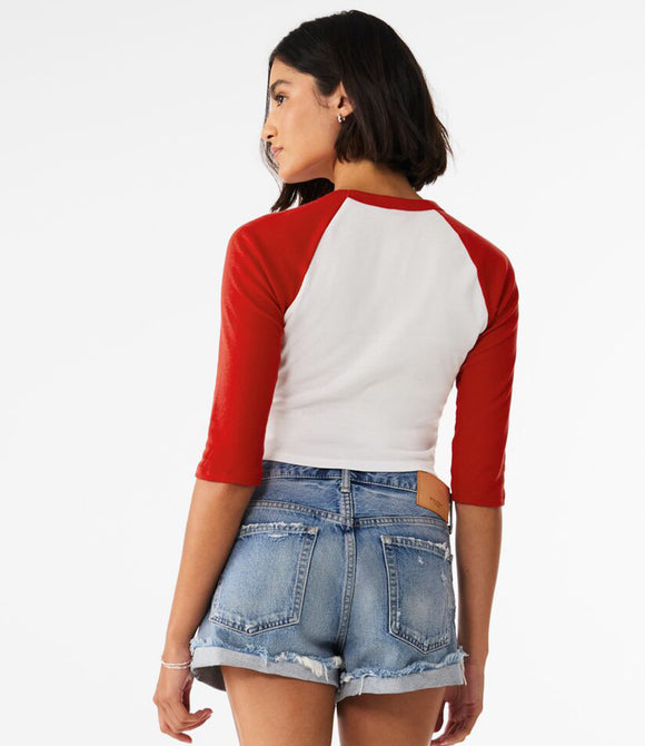 Bella Ladies Micro Rib 3/4 Raglan Baby T-Shirt