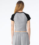 Bella Ladies Micro Rib Raglan Baby T-Shirt-5