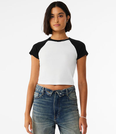 Bella Ladies Micro Rib Raglan Baby T-Shirt