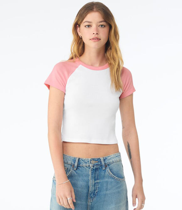 Bella Ladies Micro Rib Raglan Baby T-Shirt