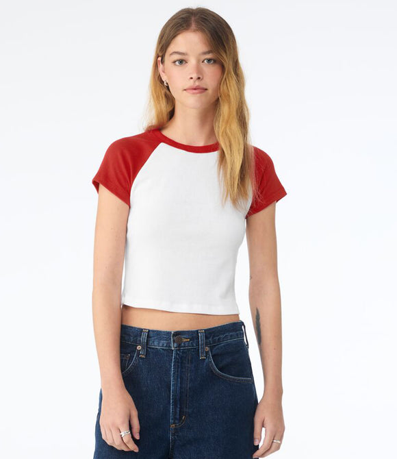 Bella Ladies Micro Rib Raglan Baby T-Shirt