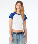 Bella Ladies Micro Rib Raglan Baby T-Shirt-22