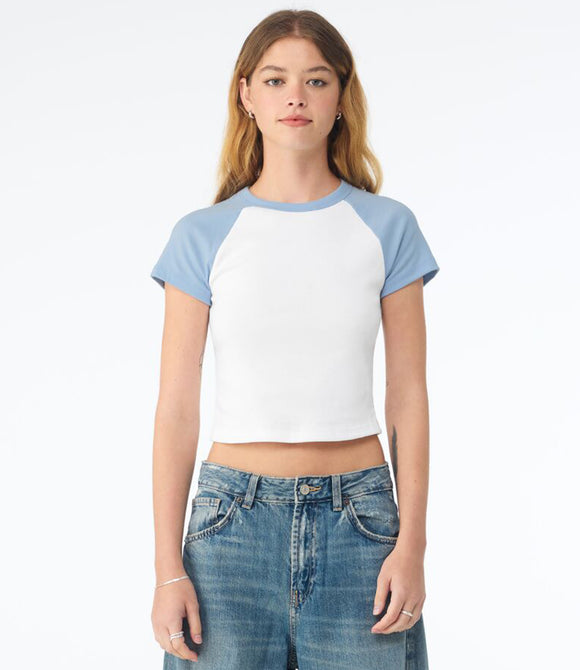 Bella Ladies Micro Rib Raglan Baby T-Shirt