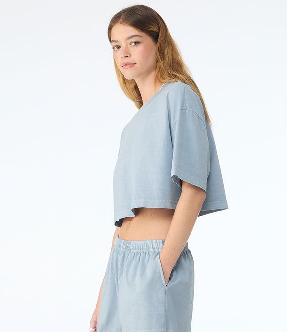 Bella Ladies Heavyweight Washed Cropped T-Shirt