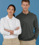 Henbury Unisex Long Sleeve Coolplus Piqué Polo Shirt-2