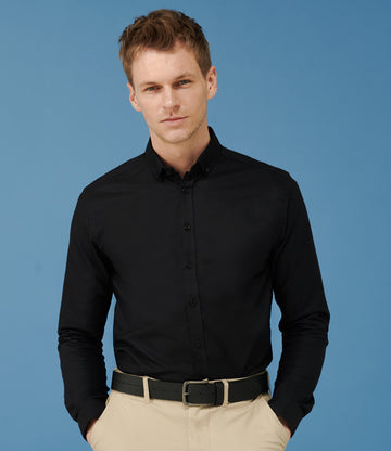 Henbury Modern Long Sleeve Slim Fit Oxford Shirt