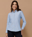 Henbury Ladies Modern Long Sleeve Regular Fit Oxford Shirt-1