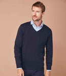 Henbury Lightweight Cotton Acrylic V Neck Sweater-2