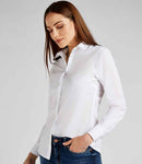 Kustom Kit Ladies Long Sleeve Tailored Poplin Shirt-2