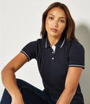 Kustom Kit Ladies St Mellion Tipped Cotton Pique Polo Shirt-1