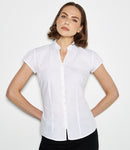 Kustom Kit Ladies Cap Sleeve V Neck Tailored Continental Blouse-1