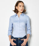 Kustom Kit Ladies Long Sleeve Tailored Stretch Oxford Shirt-1
