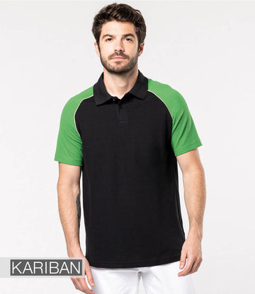 Kariban Baseball Cotton Pique Polo Shirt