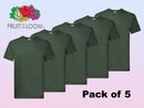 Fruit of The Loom Super Premium T-shirt Bottom Green pack of 5-1