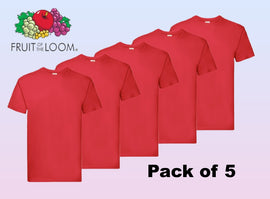 Fruit of The Loom Super Premium T-shirt Red pack of 5
