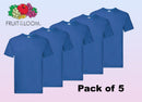 Fruit of The Loom Super Premium T-shirt Royal Blue pack of 5-1