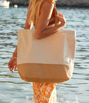 Westford Mill Jute Base Canvas Tote XL | Natural-2