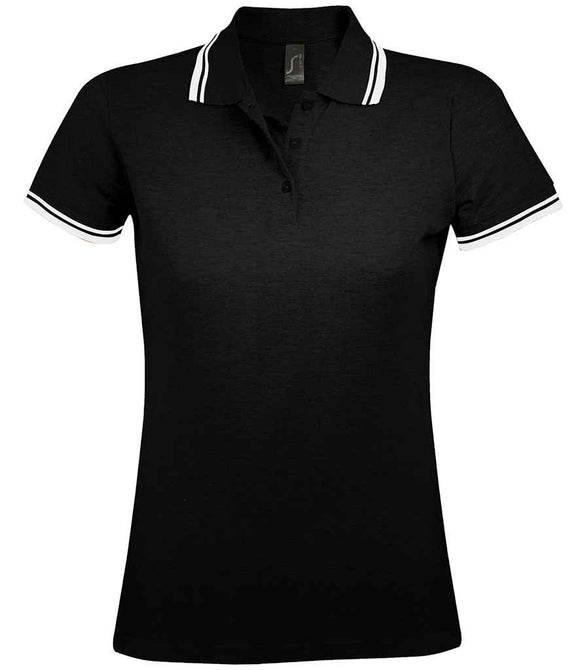 SOL'S Ladies Pasadena Tipped Cotton Pique Polo Shirt
