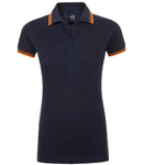 SOL'S Ladies Pasadena Tipped Cotton Pique Polo Shirt-14