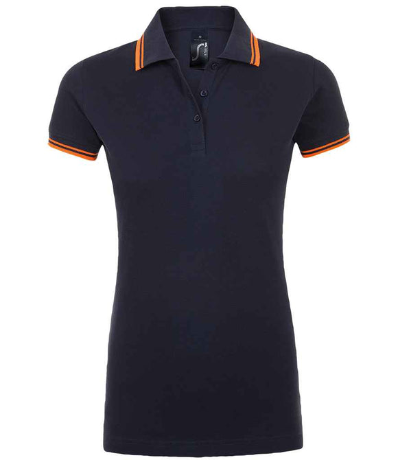 SOL'S Ladies Pasadena Tipped Cotton Pique Polo Shirt