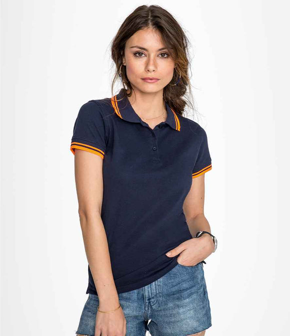SOL'S Ladies Pasadena Tipped Cotton Pique Polo Shirt