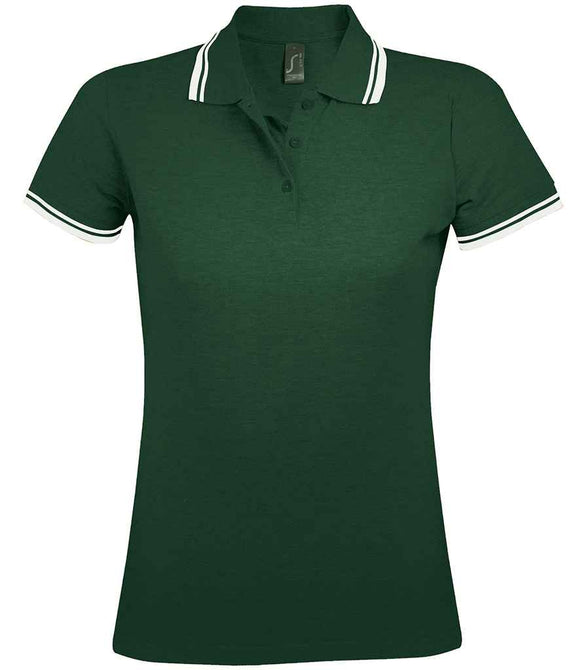 SOL'S Ladies Pasadena Tipped Cotton Pique Polo Shirt