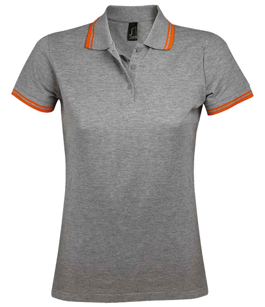 SOL'S Ladies Pasadena Tipped Cotton Pique Polo Shirt