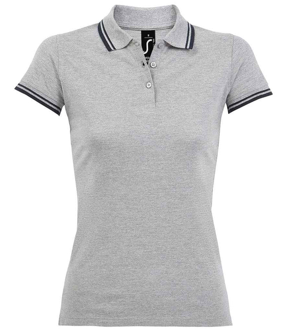 SOL'S Ladies Pasadena Tipped Cotton Pique Polo Shirt