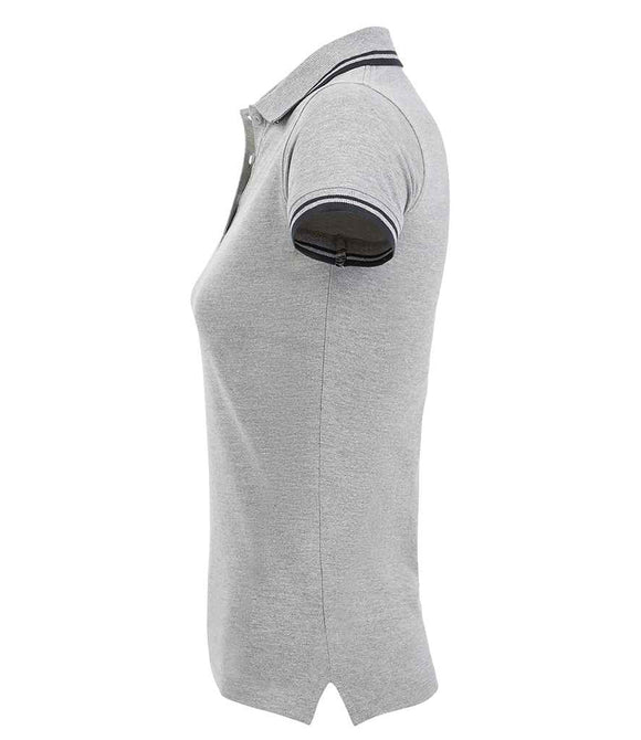 SOL'S Ladies Pasadena Tipped Cotton Pique Polo Shirt