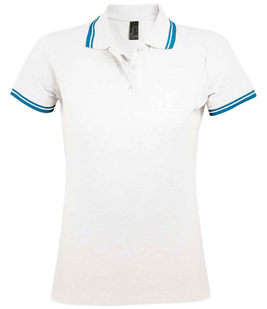 SOL'S Ladies Pasadena Tipped Cotton Pique Polo Shirt