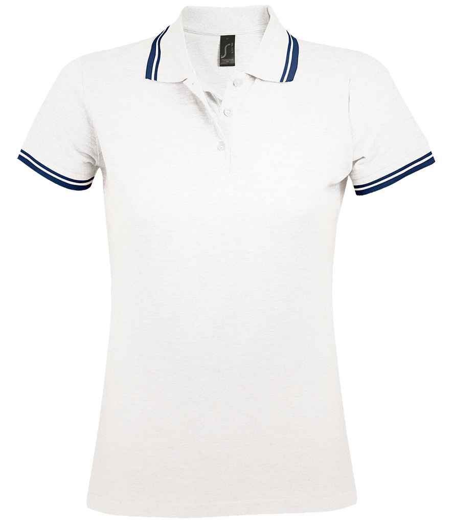 SOL'S Ladies Pasadena Tipped Cotton Pique Polo Shirt